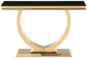 Konsola ze szkła hartowanego i stali nierdzewnej - Złoty i Czarny - ROWAN Pascala Morabito
