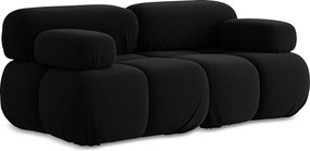 Modułowa sofa 2-osobowa - z tkaniny welwetowej - czarny - LOKUA