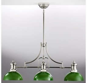 Jupiter 2072 - Żyrandol na pręcie PLATINO 3xE27/15W/230V zielony/błyszczący chrom