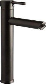 Bateria umywalkowa z wysoką wylewką "Lorian" w kolorze czarnego mosiądzu z matowym wykończeniem