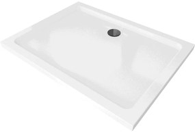 Mexen Flat brodzik prostokątny slim 130 x 90 cm, biały, syfon czarny - 40109013B