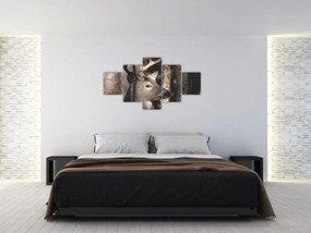 Obraz - Jeleń w lesie (125x70 cm)