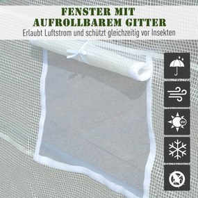 Outsunny Szklarnia Foliowa Ogrodowa Duża Biała 450x200x200cm Ochrona Roślin | Aosom PL