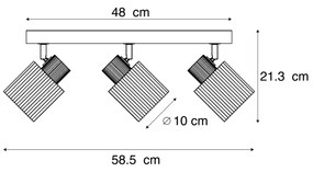 Nowoczesny reflektor drewniany z przydymionym szkłem, 3-punktowy, obrotowy i przechylny - Gracy Nowoczesny Oswietlenie wewnetrzne