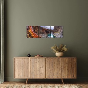 Obraz - Kanion Studlagil (z zegarem) (90x30 cm)