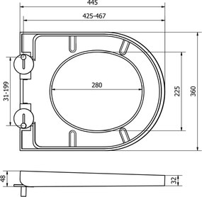 Mexen deska wolnoopadająca twarda, duroplast, biała połysk - 39020100