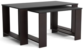 Stoliki kawowe ZESTAW STOLIKÓW 90+65cm MORI Wenge/Czarny