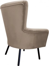 Fotel TULIP tkanina Welur noga metalowa Uszak luksusowy komfort salonu : Kolor nogi - Czarna, Kolor tkaniny - VELVET - MG09