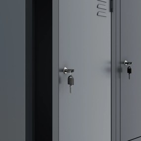 Szafa metalowa ubraniowa typu L JULIA, 800 x 1850 x 450 mm, antracytowa