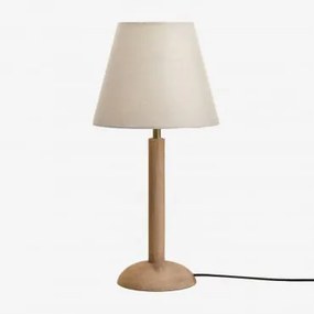 Lampa Stołowa Harry Z Drewna Mango Drewno Mango & Brokat Biały Ø25 Cm Caracas - Sklum