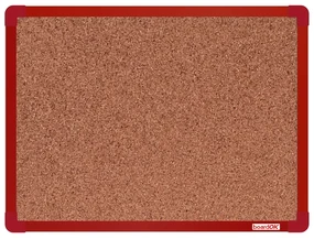 Tablica korkowa BoardOK w ramie aluminiowej, 600 x 450 mm, czerwona rama