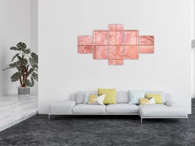 Obraz - Różowe, marmurkowe płytki (125x70 cm)