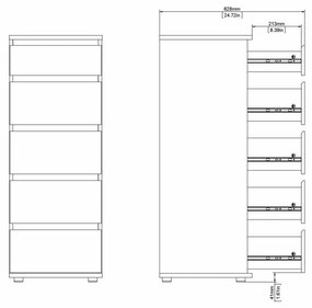 Wysoka komoda w dekorze dębu 40x107 cm Nova – Tvilum