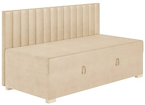 Beżowe łóżko dziecięce ze schowkiem i materacem 90x200 cm Chill – Ghado