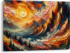Obraz - Góry oświetlone słońcem (70x50 cm)