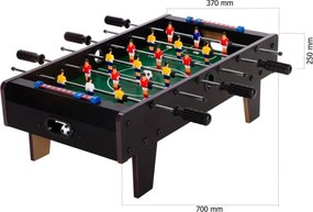 Mini piłkarzyki stołowe z nóżkami 70 x 37 x 25 cm - czarne