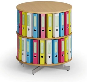 Regał obrotowy na segregatory, 2 półki, buk