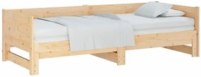 Łóżko rozsuwane z naturalnego drewna 2x(80x200) cm - Eluwin 3X