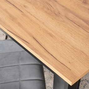 Stół Kwadratowy Rozkładany BEN 80-200 cm Dąb Craft/Czarny Nowoczesny Loft