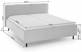 Ciemnozielone tapicerowane łóżko dwuosobowe ze schowkiem ze stelażem 160x200 cm Primo – Meise Möbel