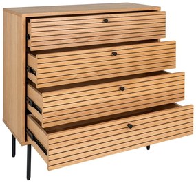 Wysoka komoda w dekorze dębu w naturalnym kolorze 80x85 cm Kyoto – House Nordic