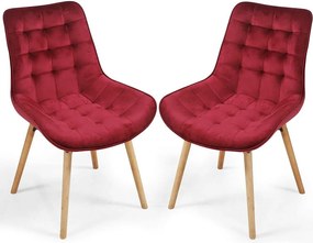 Zestaw krzeseł do jadalni, ciemnoczerwony, 2 szt