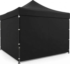 Pawilon ogrodowy eventowy FGA1, 3x3 m, automatyczny ze ściankami - namiot zamykany, czarny