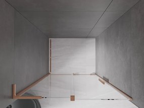 Mexen Velar L drzwi prysznicowe rozsuwane 100 cm, transparent, miedź szczotkowana - 871-100-003-01-65