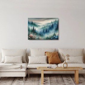 Obraz na szkle - Leśny krajObraz na szkle z mgłą (70x50 cm)