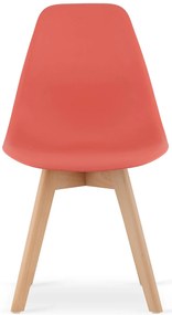Zestaw 4 pomarańczowych krzeseł do stołu cynober K2-D88