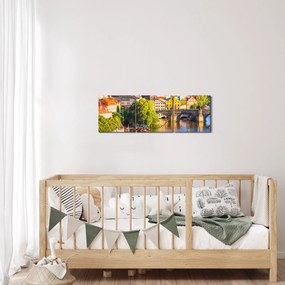 Obraz - Praga (z zegarem) (90x30 cm)