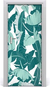 Okleina samoprzylepna na drzwi Tropikalne liście