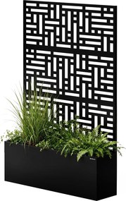 Pergola ogrodowa metalowa z donicą Rose 120 × 30 × 180 cm, kolor czarny
