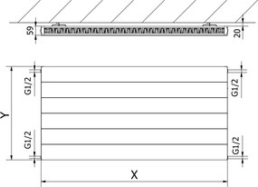 Mexen Line CL11 grzejnik płytowy 600 x 1000 mm, podłączenie boczne, 783 W, biały - W411L-060-100-00