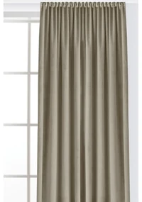 Beżowa aksamitna zasłona częściowo zaciemniająca (dimout) 530x300 cm Velto – Filumi