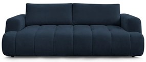 Ciemnoniebieska rozkładana/ze schowkiem sofa 251 cm Fuji – Bobochic Paris