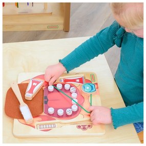 Masterkidz nauka zdrowej higieny jamy ustnej na przykładzie pieska - tablica ścienna edukacyjna montessori
