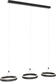 Lampa wisząca czarna owalna z LED 3-stopniowy ściemniacz 3-światła - Lyani