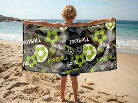 Szybkoschnący XL ręcznik plażowy GOAL kolorowy 100 x 180 cm, 100% mikrofibra