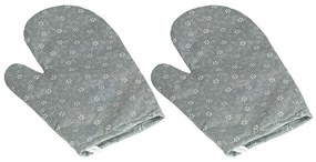 Bellatex Rękawica kuchenna Kwiatek pnący szary, 28 x 18 cm, 2 szt.