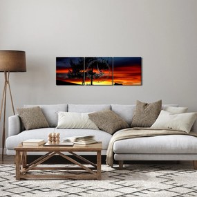 Obraz - Sylwetka wilka (z zegarem) (90x30 cm)