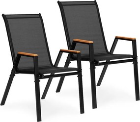Krzesła ogrodowe Moderato 092 na taras i balkon, czarne - zestaw 2 szt.