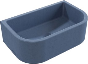 Umywalka betonowa półokrągła wisząca / nablatowa bez otworu na baterię 49 x 30 cm PALANGA | różne kolory : Kolor - Jagodowy, Typ montażu - nablatowa