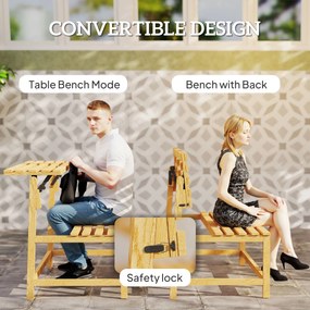 Outsunny 2-osobowa Ławka Ogrodowa z Drewna, odporna na warunki pogodowe, 110x61x89cm, Teak