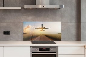 Panel nad Blat Kuchenny Samolot nad Miastem o Zmierzchu