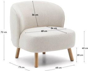 Kremowy fotel z tkaniny szenilowej Ulit – Kave Home