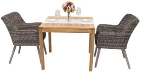 Zestaw ogrodowy teak VICTORIA QUATRO 1+2 (szary)