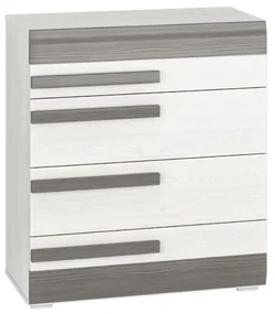 Komoda BIANKA 4S 86 sosna śnieżna/szara ML MEBLE