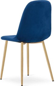 Granatowe welurowe krzesło nowoczesne H8-B08