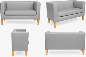 Sofa Monaco : Kolor nogi - Drewno, Kolor tkaniny - EKO-SKÓRA - 22D, Typ tkaniny - Eko-skóra , Wysokość nogi - 20 cm